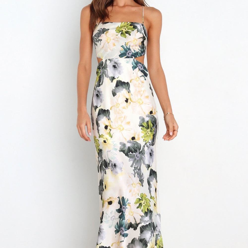 Petal & Pup White Floral Backless Maxi Dress